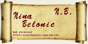 Nina Belonić vizit kartica
